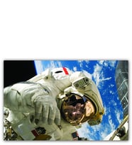 Ahşap Tablo Uzaydaki Astronot
