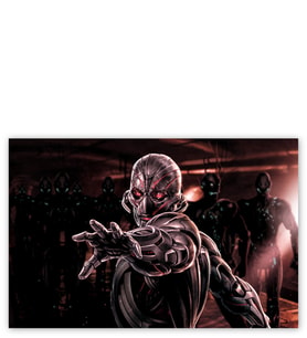 Ahşap Tablo Ultron Supervillain Ve Robotlar