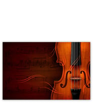 Ahşap Tablo Violin Ve Arka Planda Notalar