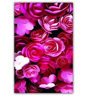 Ahşap Tablo Pembe Güller Görseli