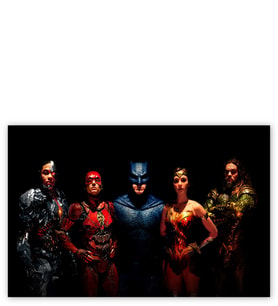 Ahşap Tablo Justice League Cyborg, Flash, Batman, Wonder Woman, Aquaman
