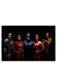 Ahşap Tablo Justice League Cyborg, Flash, Batman, Wonder Woman, Aquaman