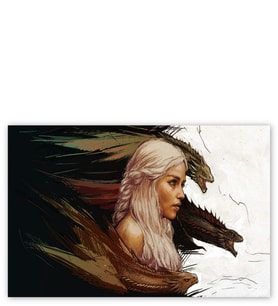 Ahşap Tablo Game Of Thrones Daenerys Targaryen Ve Ejderhalar