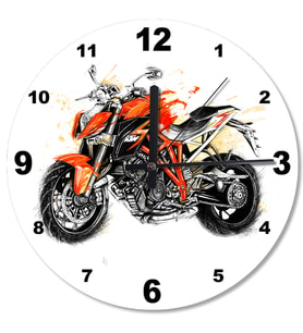 Kavuniçi Motosiklet Desenli Duvar Saati
