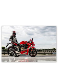 Ahşap Tablo Honda CBR 650 Ve Sürücüsü