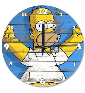 Homer Simpson Ahşap Duvar Saati