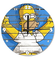 Homer Simpson Ahşap Duvar Saati