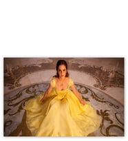 Ahşap Tablo Emma Watson Sarı Elbiseli