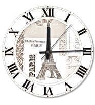 Eyfel Kulesi Paris Mektup Ahşap Duvar Saati