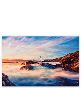 Ahşap Tablo Golden Gate Köprüsü Günbatımı Uzun Pozlama