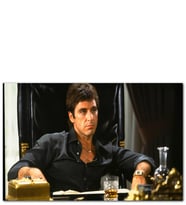 Ahşap Tablo Tony Montana Al Pacino Koltukta