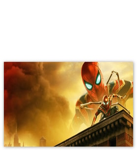 Ahşap Tablo Spiderman Evden Uzakta Demir Örümcek Çatıda
