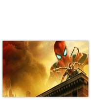 Ahşap Tablo Spiderman Evden Uzakta Demir Örümcek Çatıda
