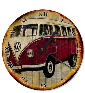 Eski Zeminde 70 Model Volkswagen Minibüs Duvar Saati
