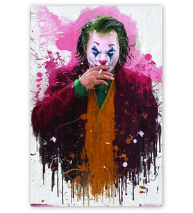Ahşap Tablo Joker Suluboya Çalışması