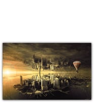 Ahşap Tablo Fantaztik Şehir