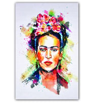 Ahşap Tablo Frida Kahlo Çiçek Taçlı