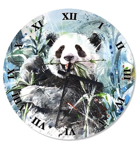 Keyfine Düşkün Sevimli Panda Şekilli Duvar Saati