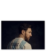 Ahşap Tablo Lionel Messi Arjantin Forması Siyah Arkaplan