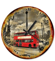 Londra Otobüs Dekoratif Duvar Saati