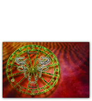 Ahşap Tablo Boğa Burç Astroloji Sembol