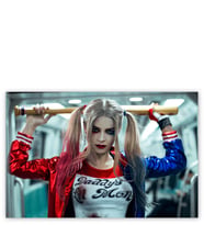 Ahşap Tablo Harley Quinn Beyzbol Sopasıyla