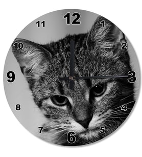 Sevimli Kedi Ahşap Duvar Saati