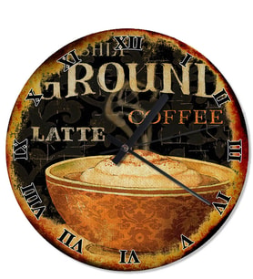 Retro Coffee Latte Kahve Fincanı Akarlı Duvar Saati