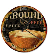 Retro Coffee Latte Kahve Fincanı Akarlı Duvar Saati