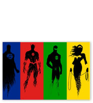 Ahşap Tablo Süperman Flash Green Lantern Wonder Woman