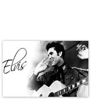 Ahşap Tablo Gülümseyen Elvis Presley Ve Gitarı SB