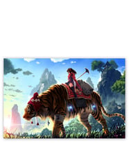 Ahşap Tablo Anime Kız Ve Dev Kaplan