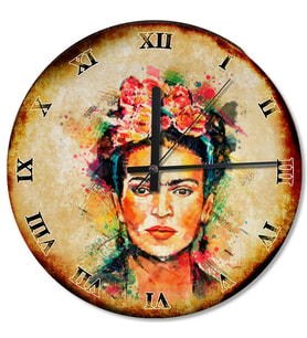 Frida Kahlo Roma Rakamlı Baskılı Duvar Saati