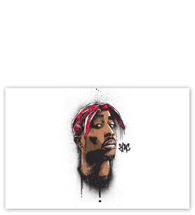 Ahşap Tablo 2 Pac Shakur Bandanalı Artwork
