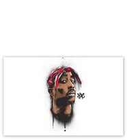 Ahşap Tablo 2 Pac Shakur Bandanalı Artwork