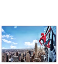 Ahşap Tablo Spiderman Eve Dönüş Binaya Asılı