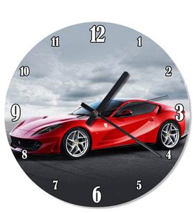 Kırmızı Ferrari 812 Özel Tasarım Duvar Saati