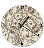 Yüz Dolarlar Baskılı Duvar Saati