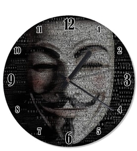 V For Vendetta Maske Mutafak Tipi Duvar Saati