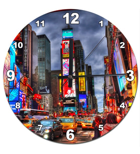 New York Şehri Akarlı Duvar Saati