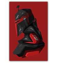 Ahşap Tablo Star Wars Kırmızı Zeminde Kask