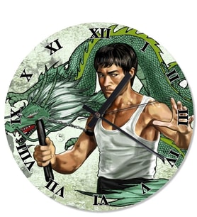 Bruce Lee  Roma Rakkamlı Duvar Saati