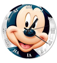 Mutlu Mickey Mouse Baskılı Duvar Saati