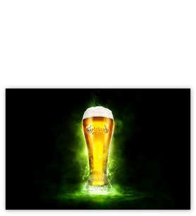 Ahşap Tablo Carlsberg Köpüklü Büyük Bardak Bira