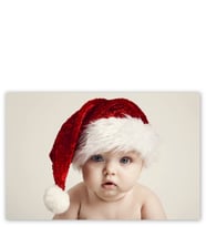 Ahşap Tablo Noel Baba Şapkalı Şirin Bebek