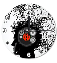 Müzik Hazırlayan Mekanik Kafa Ahşap Duvar Saati