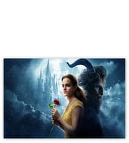 Ahşap Tablo Beauty And The Beast Emma Watson Kırmızı Gül