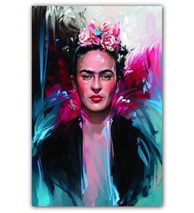 Ahşap Tablo Frida Kahlo Elmas Mozaik Çizim