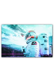 Ahşap Tablo Astronot Kelebek Doğa