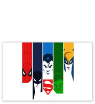 Ahşap Tablo Batman Spider Man Superman Hulk Wolverine Artwork